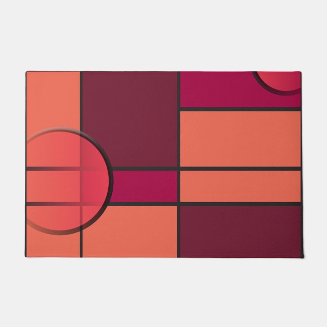 Tapete Mondrian e vermelho (Frente)