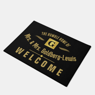Tapete Monogram Black and Gold Welcome