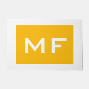 Tapete Monograma Atrativo Amarelo Branco Seu Nome
