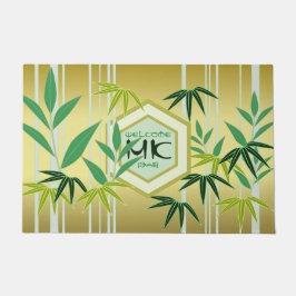 Tapete Monograma Bamboo Green Hexagon Oriental