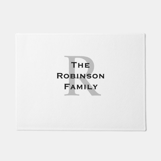 Tapete Monograma com Nome Branco e Preto (Frente)