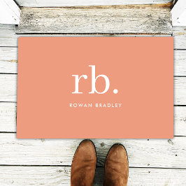 Tapete Monograma Coral Peach Feminina Elegante Minimalist