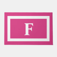 Monograma da família branca e rosa-quente moderno 