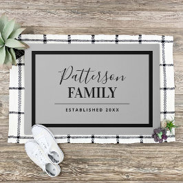 Tapete Monograma da família de Cinzas leves