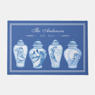 Tapete Monograma da família Delft Blue Chinoiserie Ginger