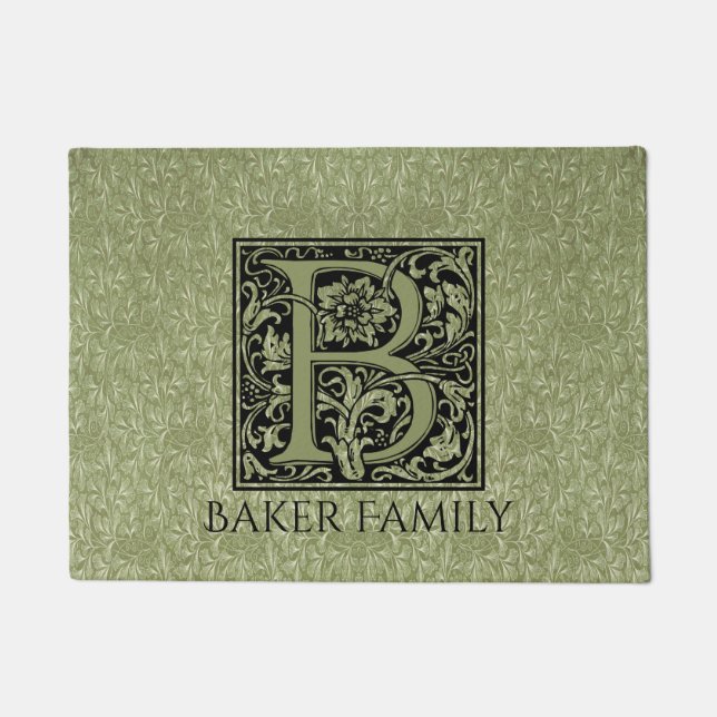 Tapete Monograma da letra da letra B primeiro (Frente)