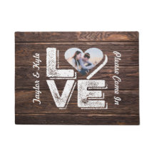 Monograma de Foto do Coração em Woodland Rústica