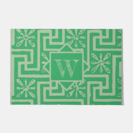 Tapete Monograma do padrão-chave grego verde-design moder