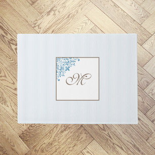 Tapete Monograma do Script Fleur de Lis, francês Blue Str