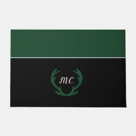 Tapete Monograma dos Aveados Pretos Verdes Modernos