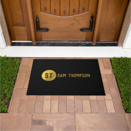 Tapete Monograma Dourado e negro elegante