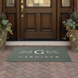 Tapete Monograma e Nome Botânico Verde Elegante