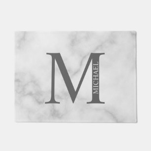 Tapete Monograma e Nome Personalizados do Marble Branco
