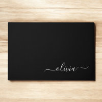 Monograma Elegante Moderno e Branco Negro