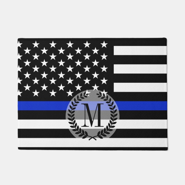 Tapete Monograma fino da bandeira americana de Blue Line (Frente)