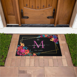 Tapete Monograma Floral Moderno Preto
