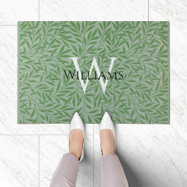 Tapete Monograma Foliage William Morris Green deixa azul