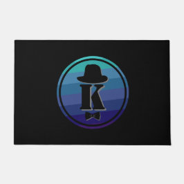 Tapete Monograma Inicial De Omã Azul Para Homens