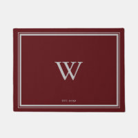 Monograma Mínimo Boas-vindas Maroon Red | Cinzas