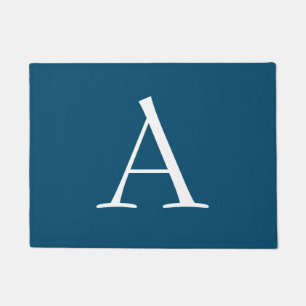 Tapete Monograma Moderno Elegante Plana Azul Oceânico Ini