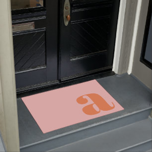 Tapete Monograma Moderno Inicial Letra Rosa Laranja Paste