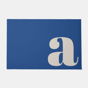 Tapete Monograma Moderno Minimalista Entrada Azul Vibrant