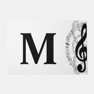 Tapete monograma músico de anotação de clef trible