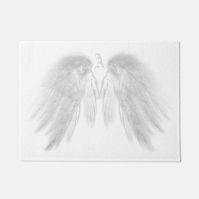 Tapete Monograma Personalizado Branco do ANGEL WINGS (Frente)