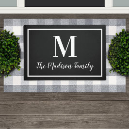 Tapete Monograma Personalizado Branco Preto Elegante Inic