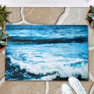 Tapete Monograma personalizado das ondas turquesas do oce