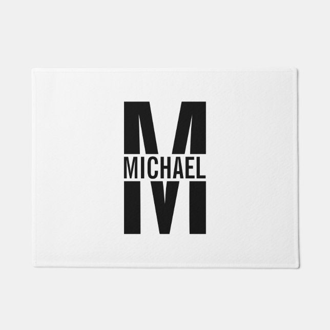 Tapete Monograma Personalizado e Porta de Nome (Frente)