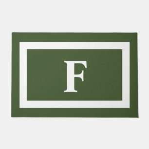 Tapete Monograma Personalizado Verde Escuro Exterior