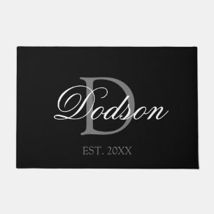 Tapete Monograma preto-branco Elegante Data de estabeleci