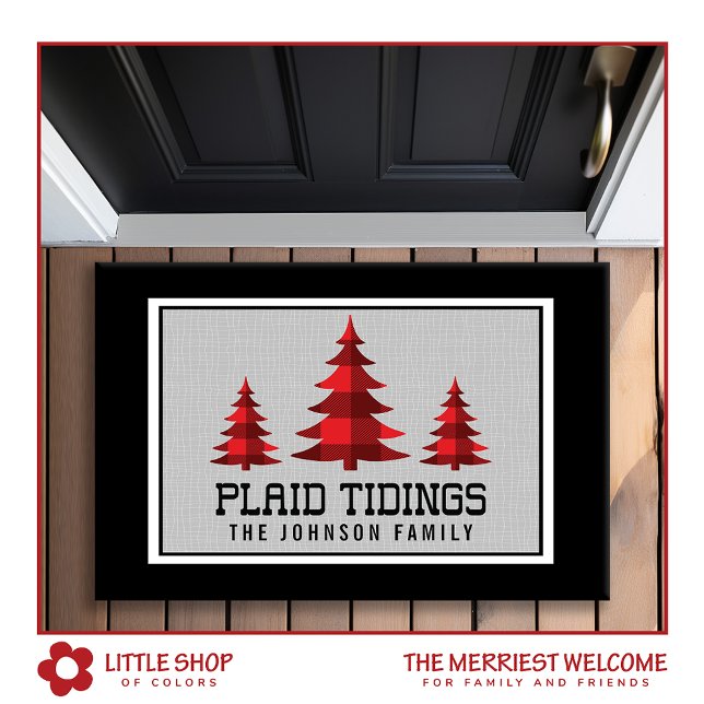 Tapete Monograma Rustic Buffalo Verifica Árvores de Natal (Criador carregado)