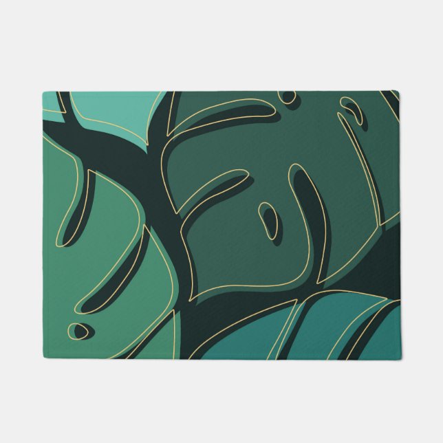 Tapete Monstera verde deixa design (Frente)