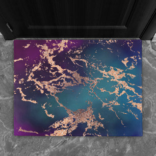 Tapete Moody Luxe Marble   Rosa Roxo Profundo e Teal Dour