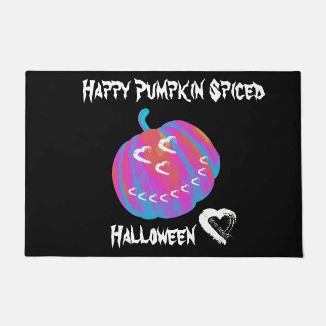Tapete Moon Hearts Halloween Pumpkin Door Mat (Frente)