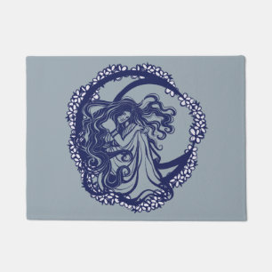 Tapete MoonChild Blue Floral Deusa da Lua Art Criança da