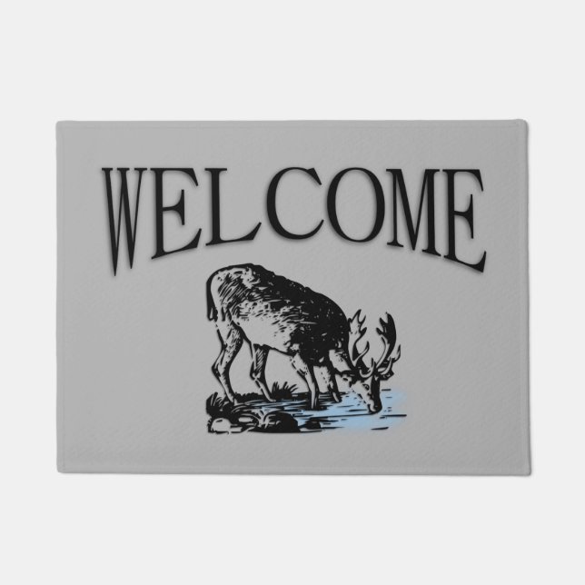 Tapete Moose in Stream Welcome (Frente)