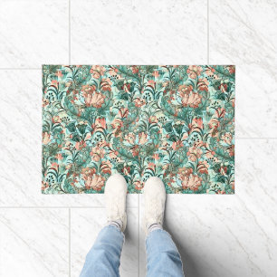 Tapete Morris Inspirou Tulipas,Peonias,Acanthus Green