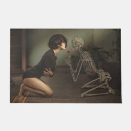 Tapete Morte e jovem mulher