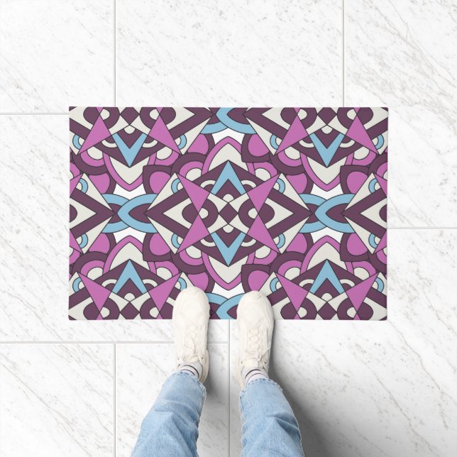 Tapete Mosaico Geométrico Moderno – Padrão de Cores Abstr (Interior)