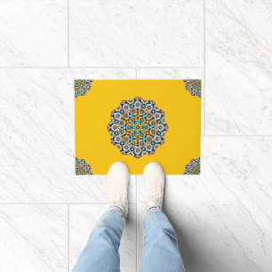 Tapete Mosaico marroquino, Turquesa e Amarelo