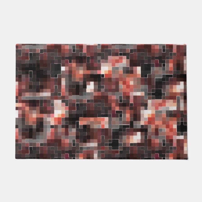Tapete Mosaico quadrado estilo azulejo virtual em bege a  (Frente)