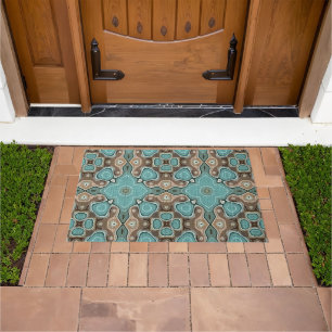 Tapete Motif de Arte Bali Orient Turquoise Verde