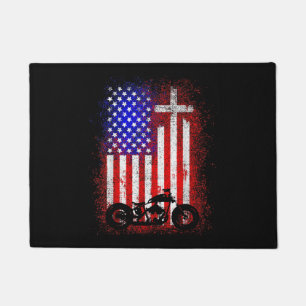 Tapete Moto Antiga Bandeira EUA Fé Cristã para Bi