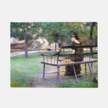 Mulher em um Bench (por Edwin Austin Abbey)