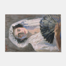 Tapete Mulher legante com ventilador negro (Fujishima Tak