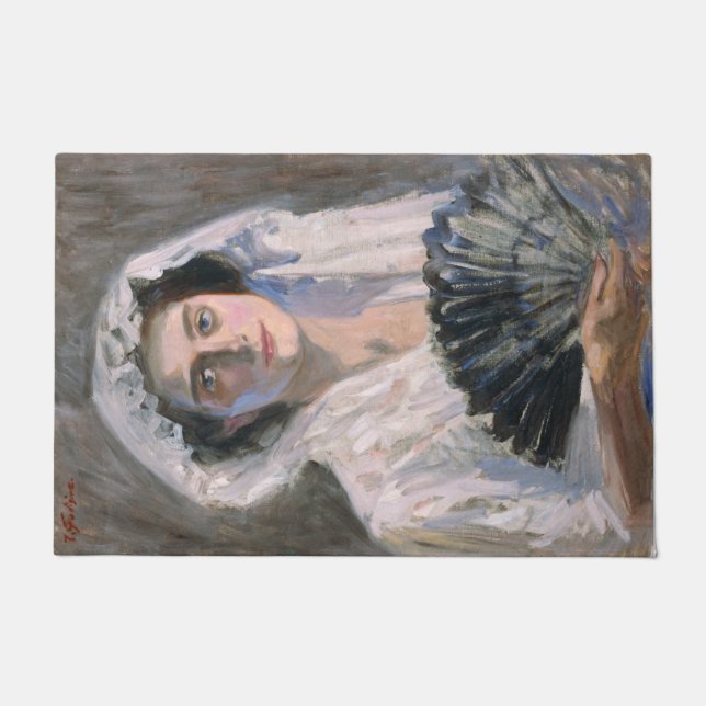 Tapete Mulher legante com ventilador negro (Fujishima Tak (Frente)