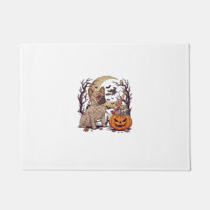 Tapete Múmia de Halloween Bulldogue Francês Abóbora Doce